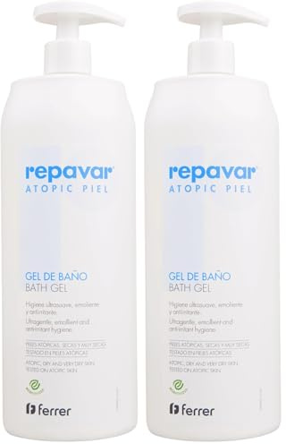 Repavar Atopic Piel - Gel de Baño Ultrasuave y Antiirritante - Alivia el Picor y Refuerza la Barrera Cutánea Agredida - Para Pieles Atópicas, Secas y Muy Secas - 750 ml (Paquete de 2)