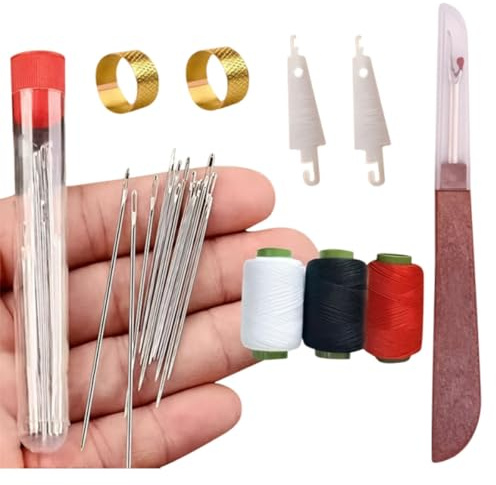 37-teiliges Nähwerkzeug-Set, tragbares Nähset mit schmalen Nadeln und Fäden, Nähzubehör für Anfänger und Profis (34PCS)