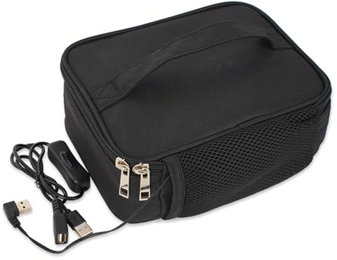Scaldavivande portatile, borsa per il pranzo riscaldata a 12 V, porta pranzo con ricarica USB, mini forno a microonde, scaldavivande Oxford per auto, camion, viaggi, campeggio, ufficio, uso domestico