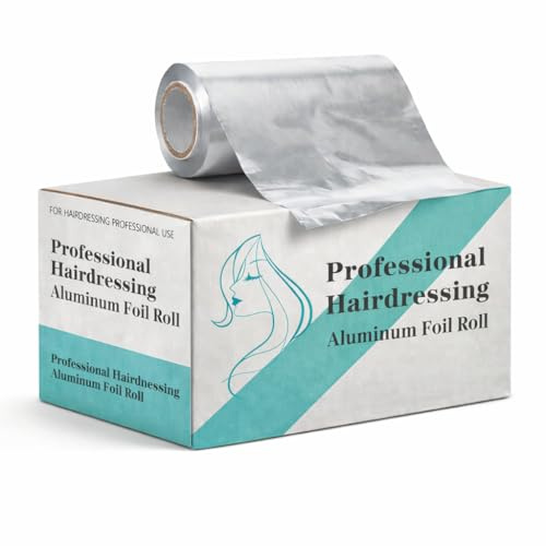 Hairdressing Aluminium Foil Roll 1 Pack – Silver Hair Foils for Highlighting, Colouring, Bleaching & Balayage, Thick Professional Foil with Cutter for Salon Stylists (15 cm x 100 m)