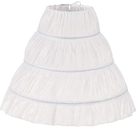 Générique Enfants 3 cerceaux Petticoat Filles Crinoline Jupons sous 4-14 Ans Filles Princesse/Robe de Cérémonie Jupon pour Fille Blanc Jupon sous Vêtements Crinolines sous-Jupe Taille Réglable
