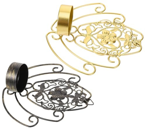 Candelabros de Pared de Metal, 2 Piezas, Diseño Artístico Decorativo