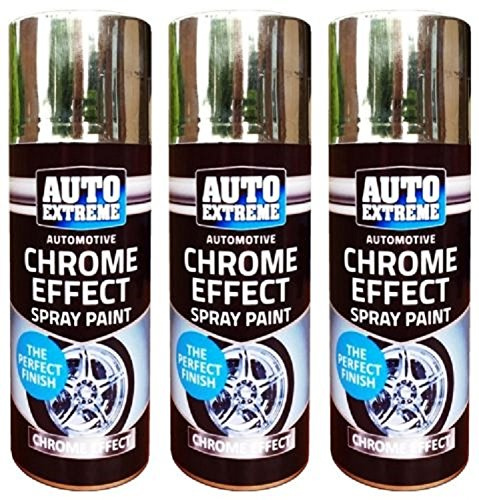 PAJEE™ 3 x Chrome Foil Mirror Metallic Effect Auto Spray Paint DIY Car Aerosol 200ml