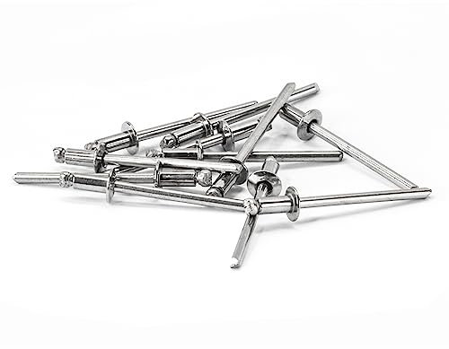 Remaches ciegos DIN 7337 Acero Inoxidable V2 A Remaches resistente al Remaches de cabeza plana – 4 mm – 6 mm – 20 Unidades