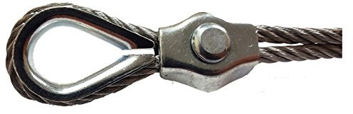 4mm Galvanised Simplex Steel Wire Rope Clamp + Thimble Clamps Grips Loop Eye