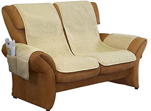 Erwin Müller Sessel- und Sofaschoner-Set 4-TLG. Schurwolle Natur