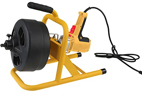 Olympia Tools 410-353 5/16in x 50ft Electric Drain Cleaner Machine, Black/Yellow, fit 3/4in to 3in Pipes