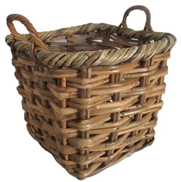 CESTO VIMINI PORTA LEGNA CM XXL 53X53X50 H PORTA PORTA BIANCHERIA QUADRATO le misure non comprendono i manici