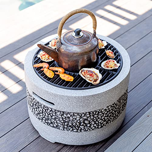 MNSSRN Outdoor Haushalt Holzkohle Kohlenstoffherd, Desktop Feuer Pitschüssel Bonfire Herd Courtyard Bacher Heizung Herd Runder Tisch Grillgarten Grill,A