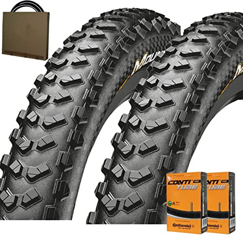 Continental MTB Reifen Mountain King II 26x2.30 | 58-559 schwarz + AV Schlauch (Set 2 Stück)