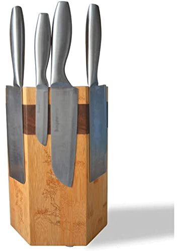 Portacoltelli Portacoltelli Supporto per utensili da cucina Magnetico Bamboo Coltello Blocco di Cottura Contenitore di Immagazzinaggio Professionale Qualità Legno Coltello Stand Durevole