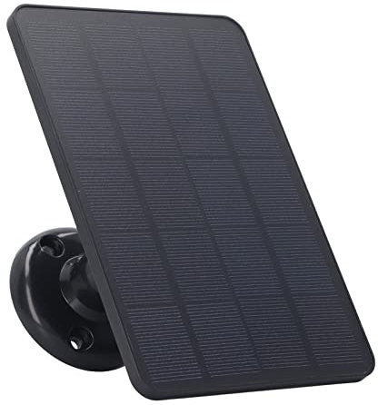 Solar Panel for Wireless Outdoor Security Camera, 10W Waterproof Continuous Power Supply for Rechargeable Battery Outdoor Camera, Micro USB Port 360 Degree Rotatable Solar Charger (Black)