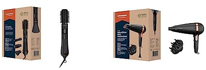 GRUNDIG NaturaShine HS 7080 Volumen- und Lockenstyler, Thermobürste mit 2 Temperatur- und Luftstromstufen & Naturashine HD 7081 Haartrockner mit Ionic- Funktion, Keramik Schutz