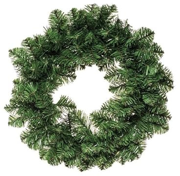 Magie di Natale Ghirlanda tonda retro porta natalizio in PVC di altissima qualità verde (Ø 35 cm)