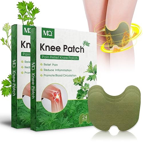 Knee Patch, 48Pcs Pain Relief Patch Kit for Knee, Wormwood Knee Patches for Arthritis, Deep Heat Patches for Knee, Heat Plasters for Knee, Back, Neck Pain, Fast Relieves Muscle Soreness