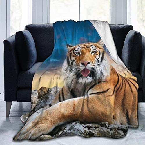okoikfc Kuscheldecke Flauschig 220x240 cm 3D Tiger Decke Fleecedecke - Wohndecke, Sofadecke XXL, Decke Couch Blanket, Kuscheldecke Große, Sofa überwurfdecke