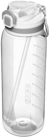 Opard 700 ml/1000 ml Water Bottle with Straw Cap, Dishwasher Safe, BPA-Free, Leak Proof Flip Top Bottle