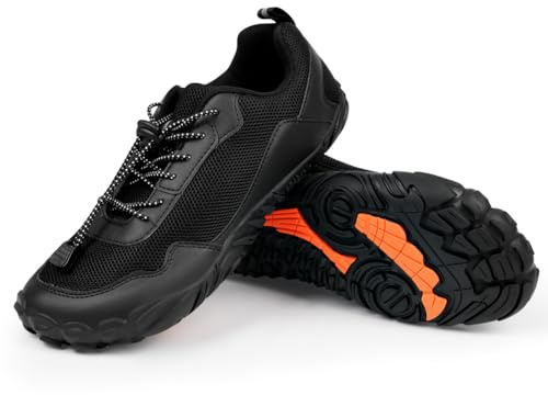 OFFCUP Barefoot Shoes, Unisex Trail Running Shoes, Soft Light Fitness Shoes Hiking Walking Shoes Quick Drying Barefoot Beach Aqua Shoes Quick-Drying Bathing Shoes for Mens Womens (7UK/41China) Black