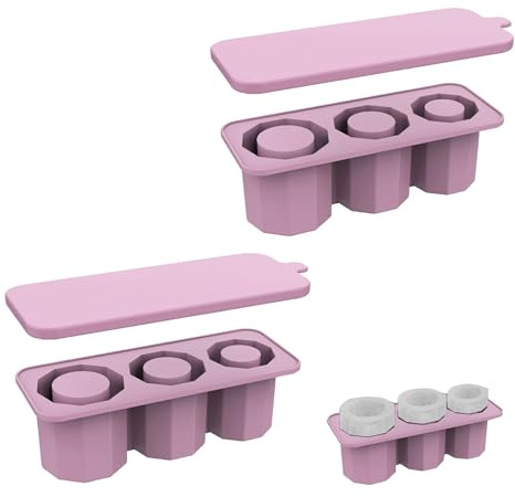 2 Piezas Silicona Molde de Hielo Stanley Cup con Tapa Set, 6 Moldes de Hielo Cilíndricos Huecos para Vasos de 30-40 OZ, Reutilizables Moldes Hielo para Congelador, Bebida Helada, Zumo