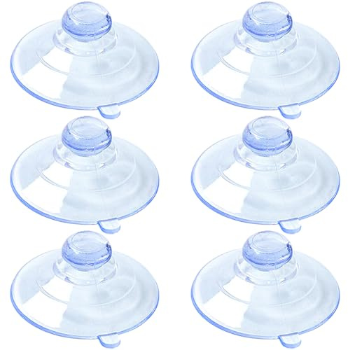 Saugnapf-Haken para placas de vidrio – 6 piezas de 60 mm de succión con botón redondo, botones de goma para paneles de vidrio, ventanas, espejos, mesas, gancho de succión multiuso para cocina, baño