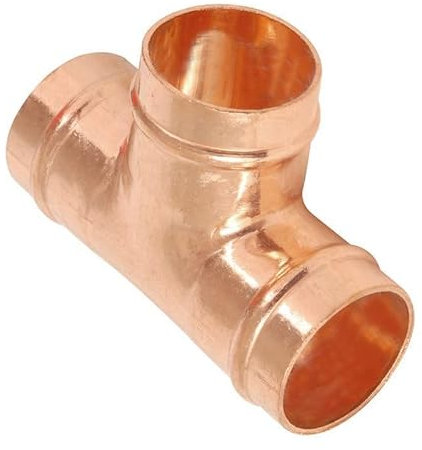 Bag of 2-15mm Solder Ring Equal Tee (Known as 15mm Equal tee Also/Plumbing Fittings Also Available in 8mm, 10mm, 15mm, 22mm, 28mm, 35mm, 42mm and 54mm)