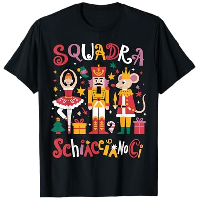 Squadra balletto Schiaccianoci Natale Donne Bambini Ragazze Maglietta