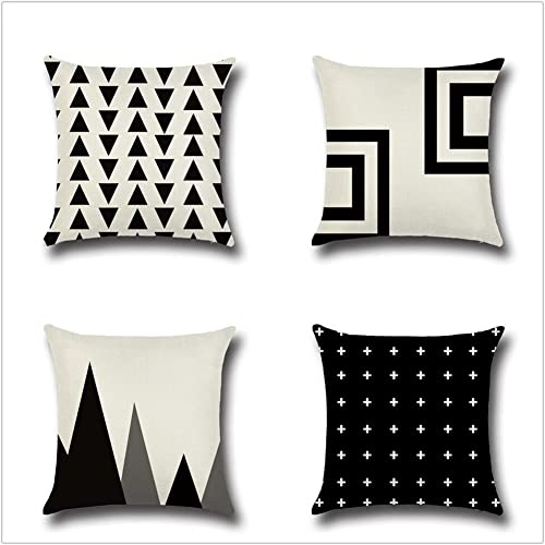 Set di 4 federe per cuscini in velluto geometrico, 26 x 26 cm, con stampa su entrambi i lati, 65 x 65 cm, quadrate, con cerniera invisibile, per cuscini decorativi