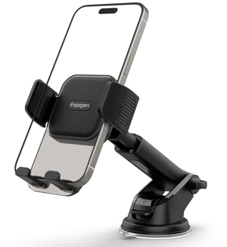 Spigen Porta Cellulare Auto [Rotazione a 360°] Supporto Telefono Auto Universale per Parabrezza e Cruscotto, Compatibile con iPhone 17/16/15/14/13 Pro Max Plus Air Samsung S25/S24 Pixel 10/9 Xiaomi