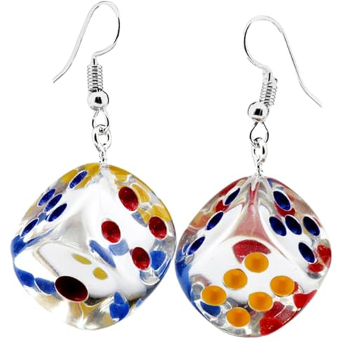 Holibanna Boucles D'Oreilles En Dés Pour Femmes Boucles D'Oreilles Drôles Et Créatives Bijoux De Mode Pour Filles 1 Paire Pour Tenues Quotidiennes Et Cadeaux
