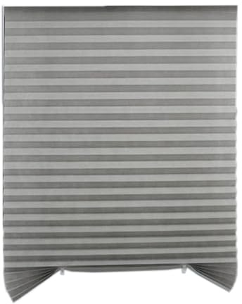 Wambere 1 pieza Cortinas plisadas autoadhesivas plisadas de vellón plisadas sin agujeros, cortinas plisadas semioscurecidas, gris, 90 x 180 cm