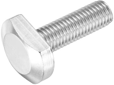 sourcing map 2 pernos de ranura en T, M12 x 40 mm, pernos de ranura en T de acero inoxidable 304 en forma de T, tornillo deslizante de cabeza de martillo para montaje de rack de aleación de aluminio