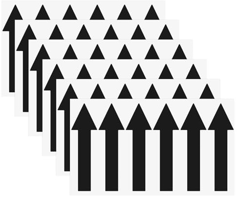 M METERXITY 6-Pack Arrow Sticker, 4 x 1 Inch/ 100 x 30 mm PVC Waterproof Self-Adhesive Directional Arrows Removable Directional Floor Decal Stickers for Wall Marking/Road Sign [Black]