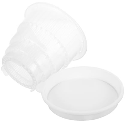 BAZEITFLOW Maceta De Control De Raíces para Orquídeas Maceta Transparente De Plástico con Bandeja para Jardín Suministros De Jardinería