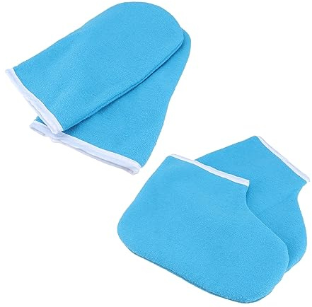 SKISUNO Paraffintherapie Zubehör Satz Wachs Handschuhe Und Fußabdeckungen Medium Dunkelblau Wärmend Für Spa Und Heimbehandlung