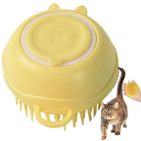 Bath Brush for Pets - Silicone Scrubber in Shape - Brush for the Care of Cats, for Pets, Cats and Puppies, for Washing, Care and Cleaning Hair
