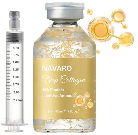 NaVaro Peptide Deep Collagen Lifting Ampoule – 72H Hydration, with Palmitoyl Pentapeptide-4 for Face Tightening, Wrinkle Reduction & Glass Skin, 1.7 fl oz