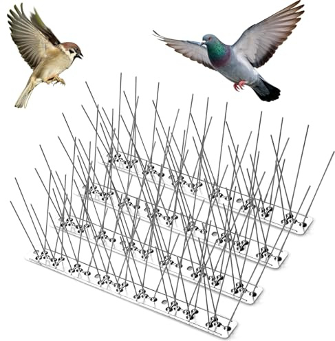 Qdreclod Pinchos Antipalomas 1M, Pinchos para Palomas en Acero Inoxidable, Ahuyentador Palomas, Espanta Palomas Exterior para Balcones, Techos, Jardines o Barreras