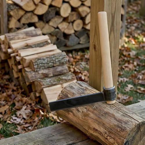 Heavy Duty Shingle Froe with Wood Handle, 15 inch Blade Wood Splitter, 2 Wide Black Steel Blade, Professional Log Splitting Tool for Shake & Shingle Making, Rustic Furniture, Kindling (1 PACK)