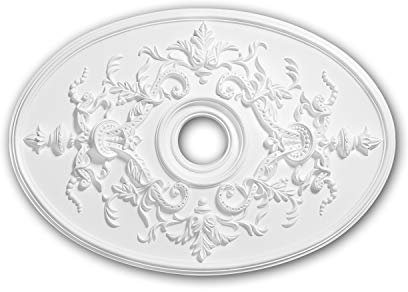 PRO[f]home® - Ceiling Rose 156041 Ceiling Decoration Medallion Rosette Decorative Element Neo-Empire Style White 78.5 x 54.4 cm Profhome