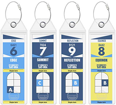 Cruise On Celebrity Cruise Luggage Tag Holder (4 Pack) – Fits All Celebrity Ships & Tags, Clear Travel Essentials for 2025-2026, Durable Waterproof Cruise Ship Accessories
