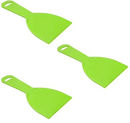 Utoolmart Spachtelspachtel, 10,2 cm, Kunststoff, flexibel, Einweg, Spachtel zum Tapen von Trockenbauwänden, Grün, 3 Stück