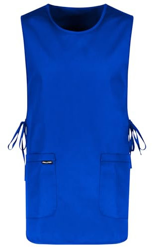 PALLTEX Ampato Überwurfschürze Kittelschürze Damen/Herren Schürze mit Tasche Arbeitsschürzen Verstellbare (Blau/Weiss)