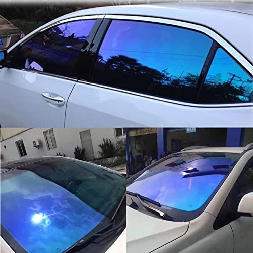 ASENDIWAY Chamäleon Tönungsfolie für Autos, Autofenster-Tönungsfolie, dunkelblau, Sonnenschutz, Kratzfest, 65% VLT, Windschutzscheiben-Sonnenschutz, Hitze- und UV-Block