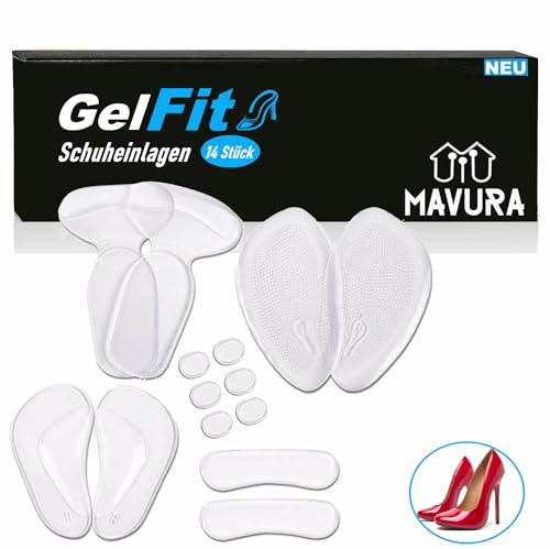 ORTHOPLEX Deluxe sko gel inlägg set klackar skoinlägg skokuddar hälkuddar hälkudde bolldyna gel sulkuddar stoppning hög klack grepp [14 delar)