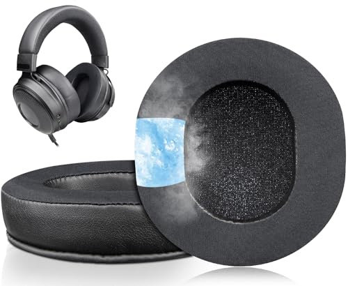 SOULWIT Cuscinetti Auricolari in gel di Raffreddamento di ricambio per Razer Kraken V3/V4, Kraken V3 Pro/V4 Pro Gaming Cuffie, Padiglioni Cuffie con Schiuma di Isolamento Acustico