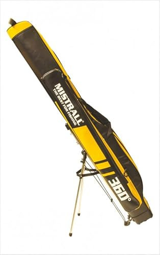 Meduza Rutenfutteral MISTRALL 3 Fächer gelb versteifte Rutentasche Futteral mit Ständer (150cm)