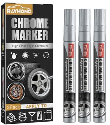 Marqueur de Peinture Acrylique Argent, Marqueurs Métalliques Feutres, Marqueur Peinture Permanent Universel Imperméable, Stylo de Peinture pour Pneus, Pierre, Métal,Toile,Verre,Céramique,Bois,Cuir