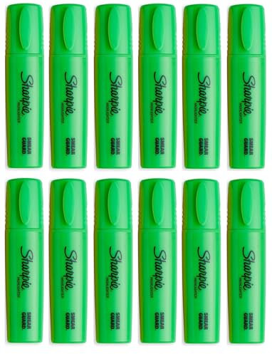 Sharpie Fluo XL Highlighter Pen 3 Blade Chisel Tip 12 Pack Green