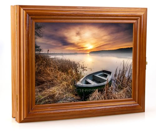 Cer-Plast Schlüsselkasten aus Holz, Hängeschrank mit Schlüsselbrett, Wandorganizer für Schlüsselaufbewahrung, Schlüsselschrank Vintage-Optik, Holzschlüsselbox