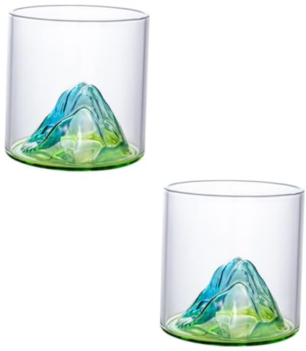 TOPBATHY 2 Piezas Copa De Vino Cóctel Whisky Gafas De Moda Antigua Cristalería Gafas De Rocas De Cristal Vasos De Café Helado Anticuado Vaso Casero Vaso De Bebida Viejo Taza Familiar Vidrio